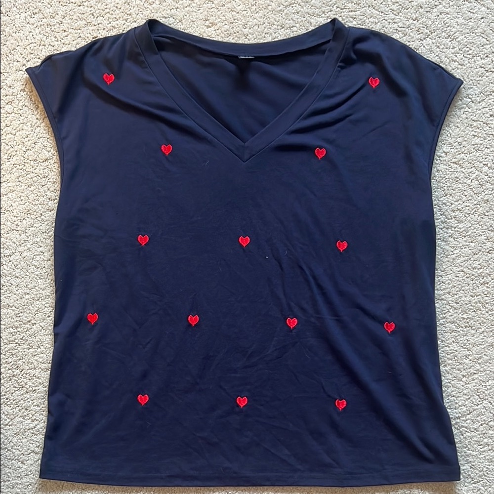SHEIN Blue Relaxed Fit Short Sleeve Tee